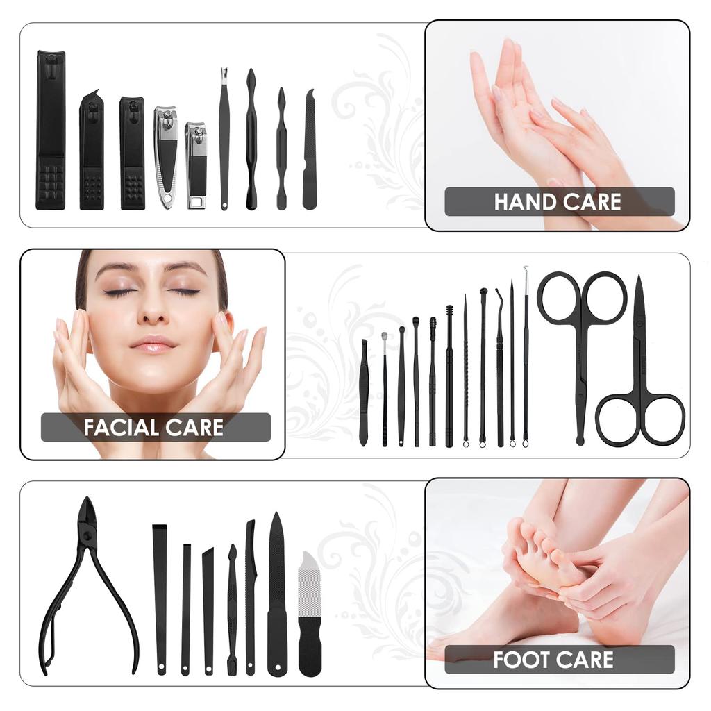 Nagelknipser Pflege Maniküre Nagelpflege Edelstahl Inklusive Dediziertem Aufbewahrungskoffer 30-teiliges Set, Set, Set, Set, Multifunktional, Stahl, Tragbar,