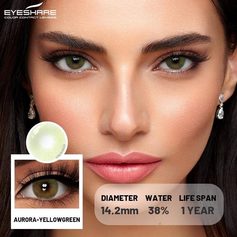 Eyeshare Colored Contact Lenses Purple Cosmetic Colored Contact Lenses Green Fashion Beauty Contact Lenses Brown Natural Colored Soft Lenses 1 Pair