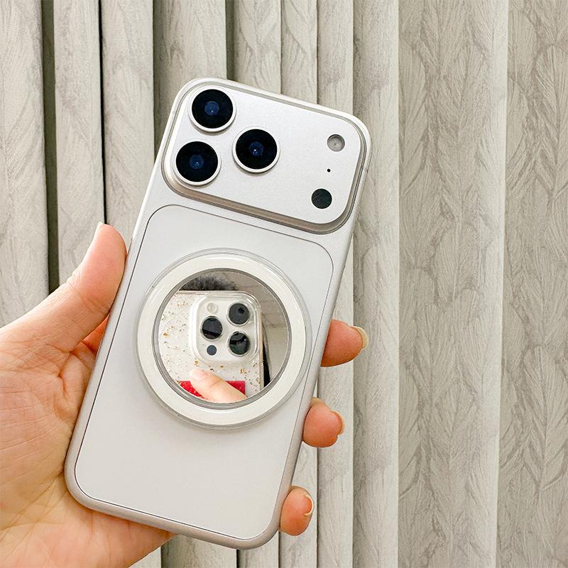 Magsafe Solid Color Magnetic Suction Transparent Mobile Phone Airbag Bracket Base Diy Mirror Portable Makeup Mirror Simple Refrigerator Sticker