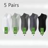 5 Pairs of Men's Summer Thin Pure Cotton Sweat Absorbing Deodorant Mesh Short Cotton Socksjavascript: