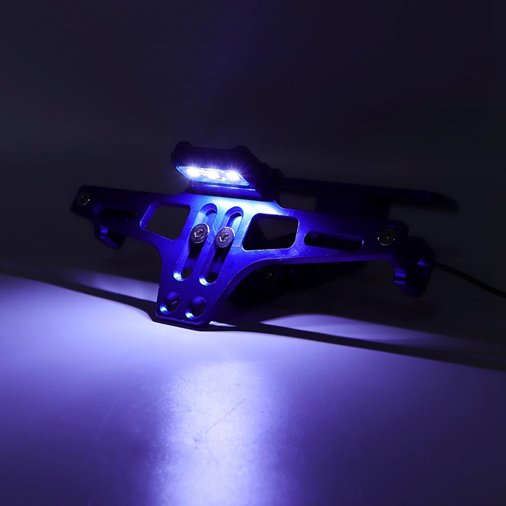 Telescopic Aluminum Alloy Bracket License Plate Holder with LED Light for Motorcycle
