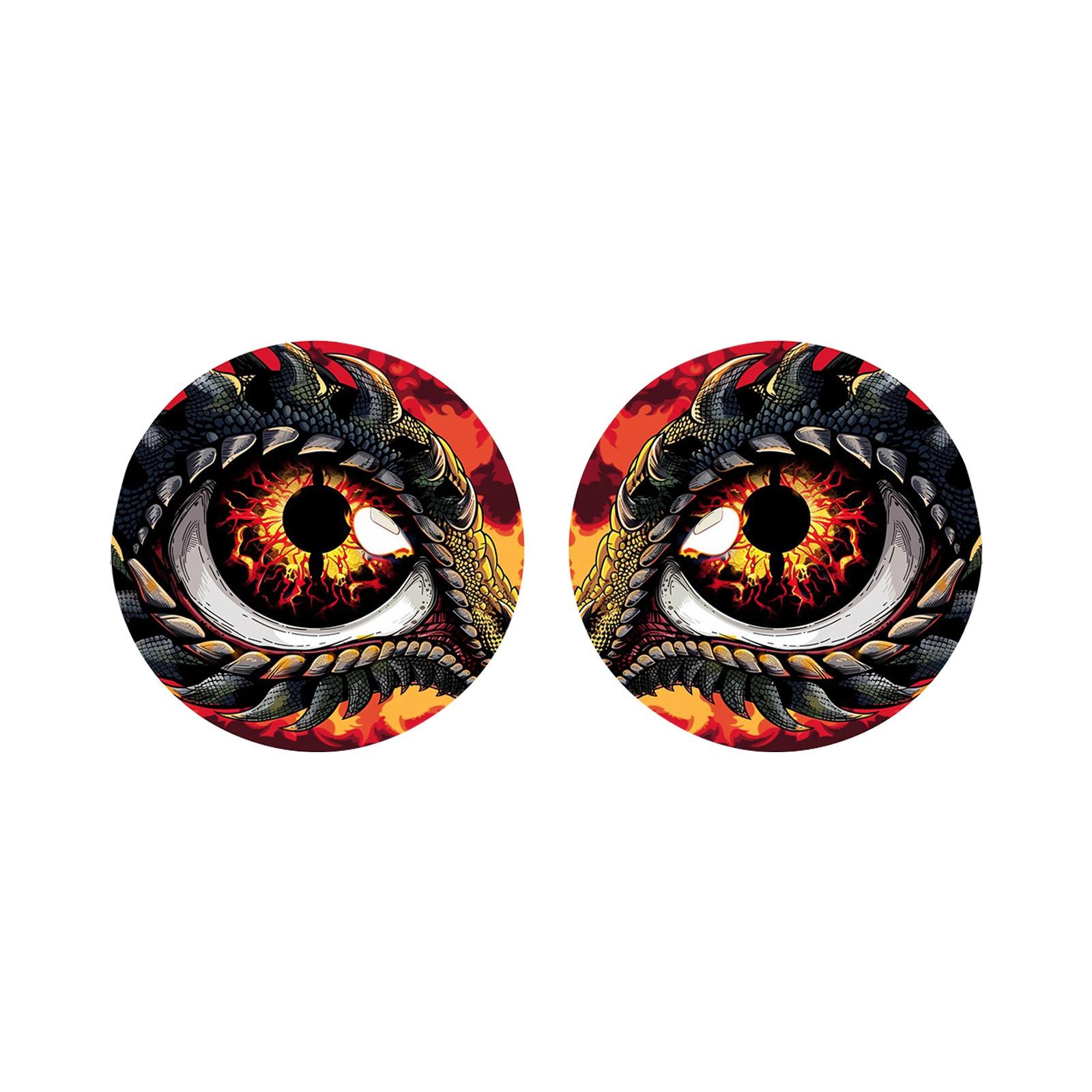 

Красочные глаза дракона, наклейка на фару, наклейка на фару, круглая наклейка на фару, 3D стереоскопическая наклейка, забавная наклейка на автомобиль One Size