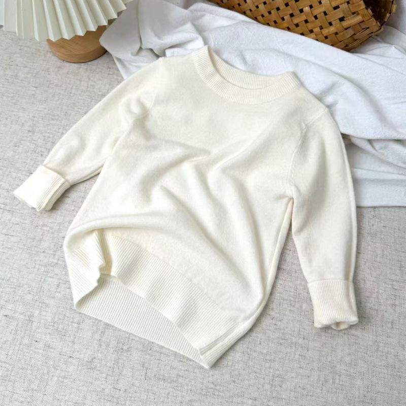 Pull En Laine à Col Rond pour Enfants - Pull Tricoté Unisexe Automne/Hiver pour Bébés et Tout-Petits