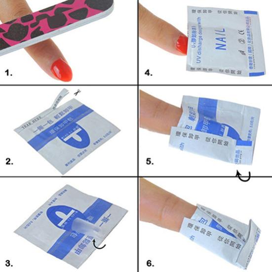 100 Pcs Quick Gel Polish Remover Bags Pads Foil Makeup Nail Art Cleaner