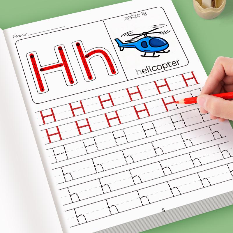 26 Alphabet Practicing Uppercase and Lowercase Letters English Coloring Book Pen Control Training Handwriting Practice Book