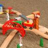 Wooden Track Set Big Scene Crane Cargo Transport Assembly Accessories Kids Toys Compatible Wooden Over Three Years Old