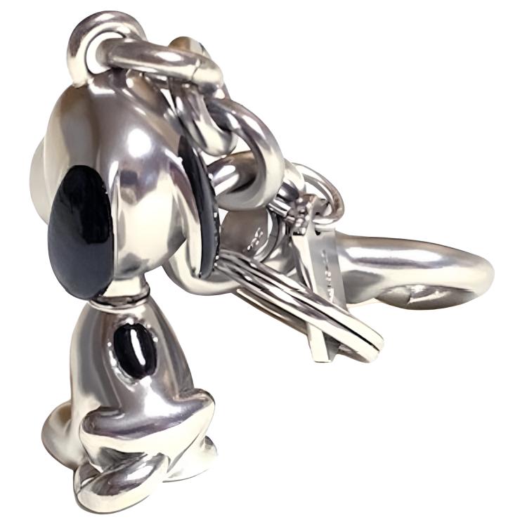 Nový COACH PEANUTS Snoopy, Kolaborace Kovový Přívěsek na Klíče Přívěsek na Kabelku Kabelkový Merch Dámský Stříbrný CBH28-LHSLV