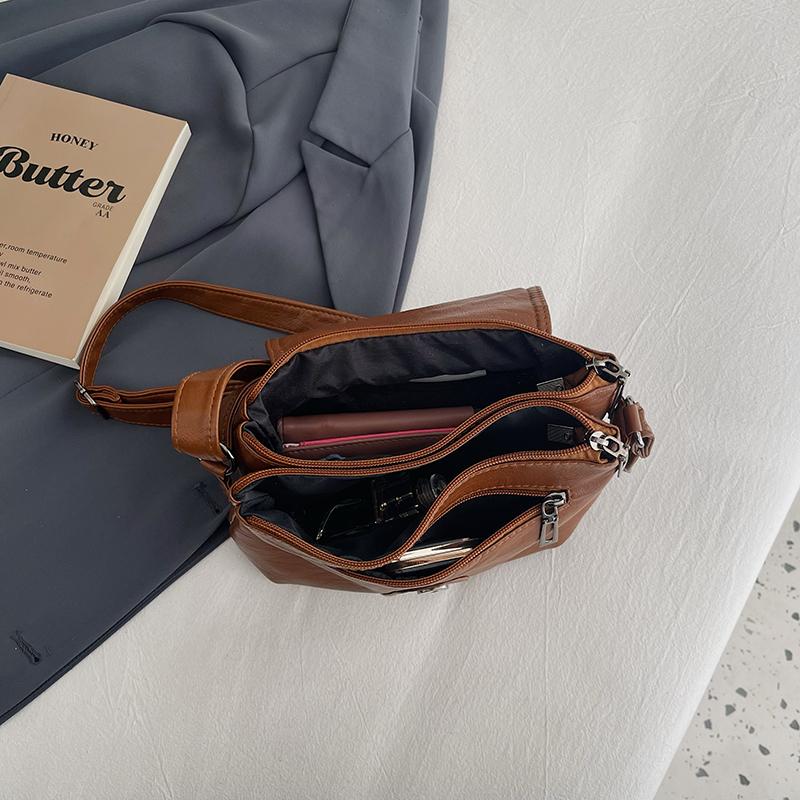 Geantă de umăr pătrată mică pentru femei, din piele moale, geantă crossbody cu compartimente, geantă pentru mamă