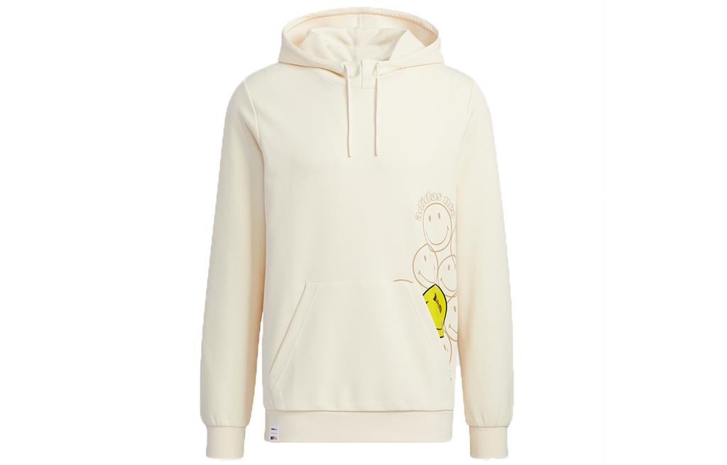 Adidas Neo X SMILEY Sweatshirts Men's Ecru Hooded Moderate Regular HE7956