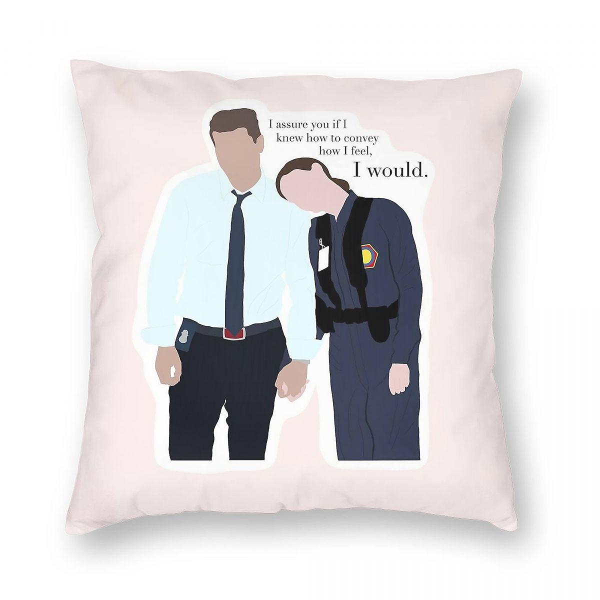 Temperance Brennan Seeley Booth Bones Square Pillowcase Polyester Linen Velvet Creative Throw Pillow Case Home Cushion Cover Peach skin 18*18(CM)-1Pcs
