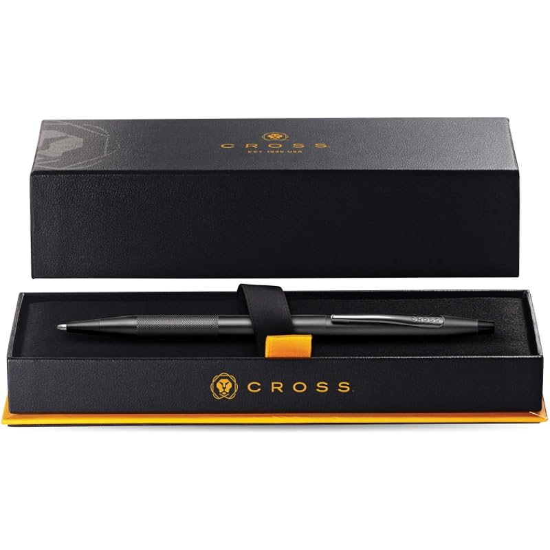 Cross Classic Century Refillable Ballpoint Pen Presented in a Luxury Gift Box - Medium Point, Black Ink, Black Micro-knu