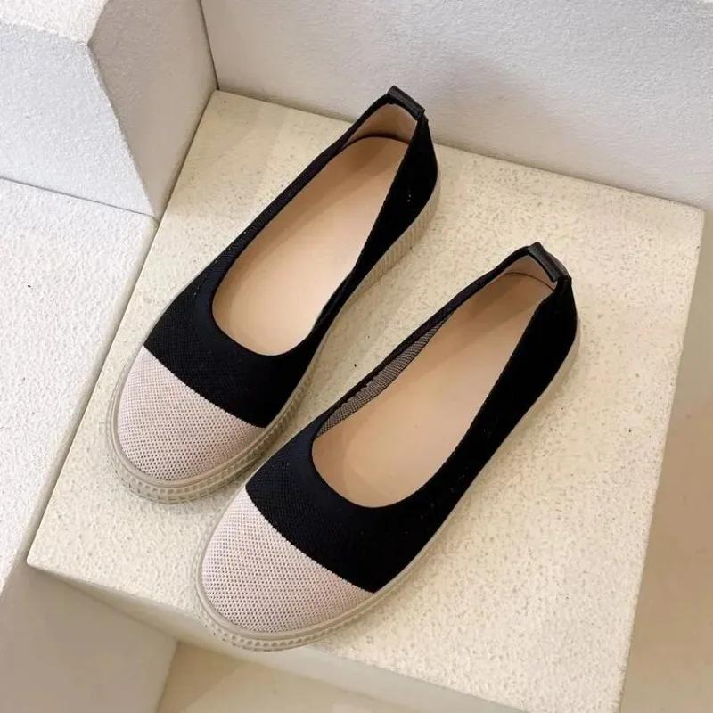 Fashion Round Toe Mesh 3cm Thick Bottom Female Leisure Loafers Women's Slip-on Soft Bottom Breathable Lazy People Fisherman Shoes