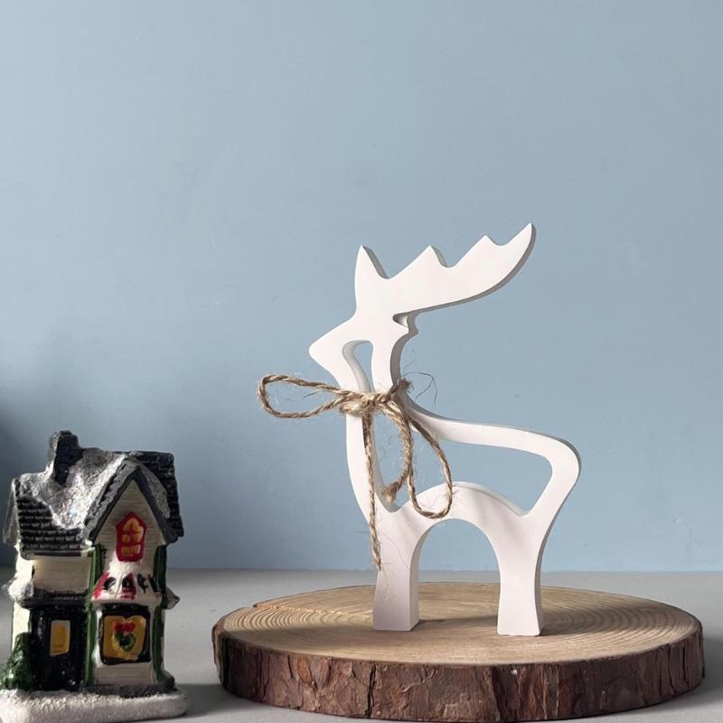 Christmas Theme Silicone Mold Elk Figurine Silicone Mould Heat Resistant For Candle Soap Christmas Decoration
