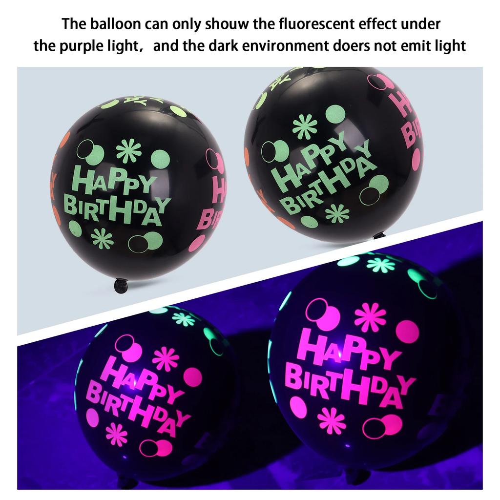 10PCS 12inch Fluorescent Balloon Glow In The Dark Glow Luminous Love Heart Latex Baloon For Wedding Birthday Party Decoration