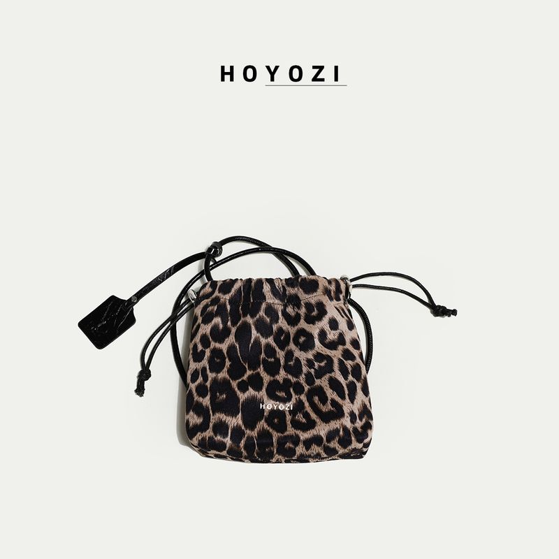 

Hoyozi Leopard Print Drawstring Women s Small Youjia Bag Apricot [In Stock]]