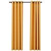 VidaXL Blackout Curtains Linen Look with Eyelets 2 Pcs Yellow 140x225 Cm