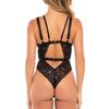 Women Cut Out Lingerie Lace Bodysuit See Through Strappy Nightwear Underwear