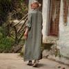Spring Long Dress Summer Maxi Loose Turn-down Collar Sleeves Pure Color Casual Solid Single-breasted Cardigan OL Commute Daily Wear Women Lightweight