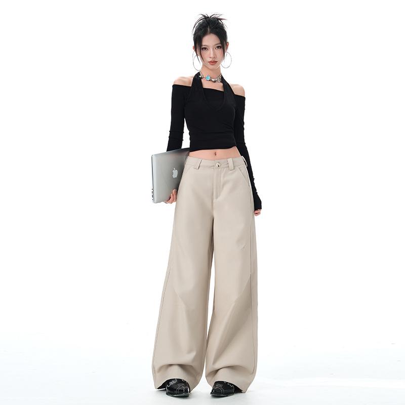 

Autumn High-Waisted Wide-Leg Women s Pants - Floor-Length Casual Design L