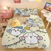 Tweepersoons Beddengoed Set Chiikawa Usagi Gewassen Katoen Cartoon Print Dekbedovertrek Laken Kussensloop Studentenkamer Kawaii Anime Zacht Cadeau