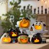 Halloween Candlestick Candle Ceramic Decoration Atmosphere Candy Storage Desktop Ornaments Creative