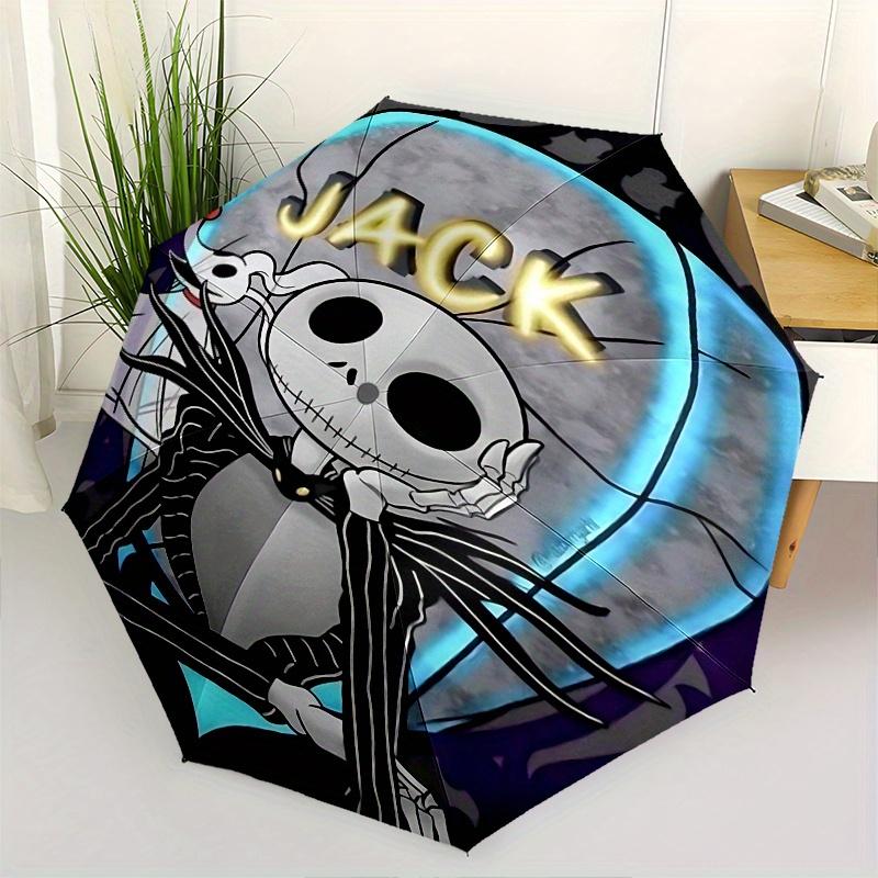 

1 Auto Open Jack Skellington, Nightmare Before Christmas Themed Colorful 8-rib Portable Umbrella for Men and Women, A Compact Commuting Comp