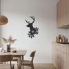 Black Steel Reindeer Head Wall Art, Nordic Christmas Snowflake Home Decor, Minimalist Metal Animal Silhouette
