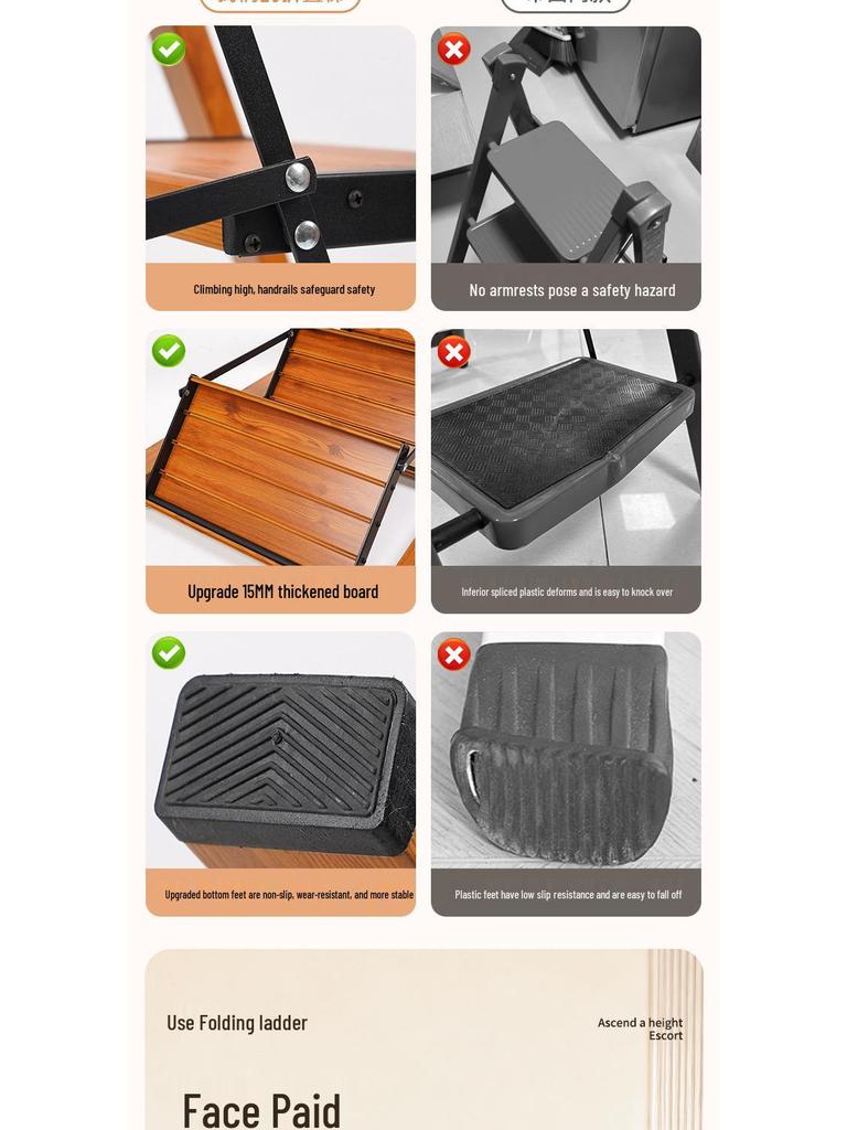 Multifunctional Aluminum Folding Step Ladder for Indoor/Outdoor Use