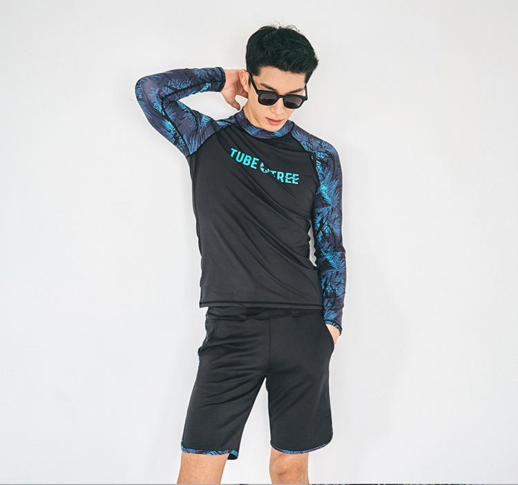 

Корейский стиль Пара Длинный рукав Защита от солнца Костюм для дайвинга Купальник 3XL