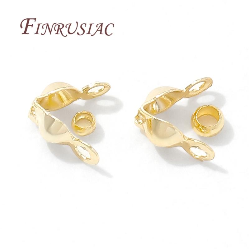 100pcs/lot 18K Gold Plated Connector Clasps Crimps Beads For Bracelets Necklace DIY Jewelry Making Supplies,Crimps Cover