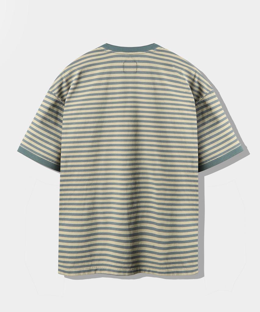 Dimiteulibeullaeg Vlad Blend Stripe Ringer Short Sleeve T-Shirt_Yellow & Green