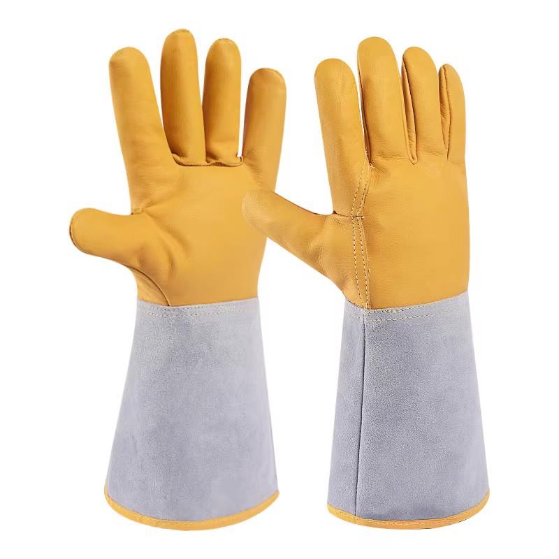 Mănuși de Sudură din Piele de Oaie cu Rezistență la Arc Argon - Respirabile, Rezistente la Uzură, Anti-Opărire, Izolație Flexibilă pentru Întreținerea Sudorului