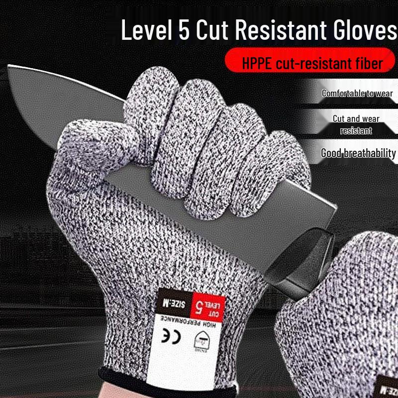Gardening Anti-Cut Gloves, Level 5 HPPE Protection, Wear-Resistant for Horticulture, Construction, and Glass Handling.