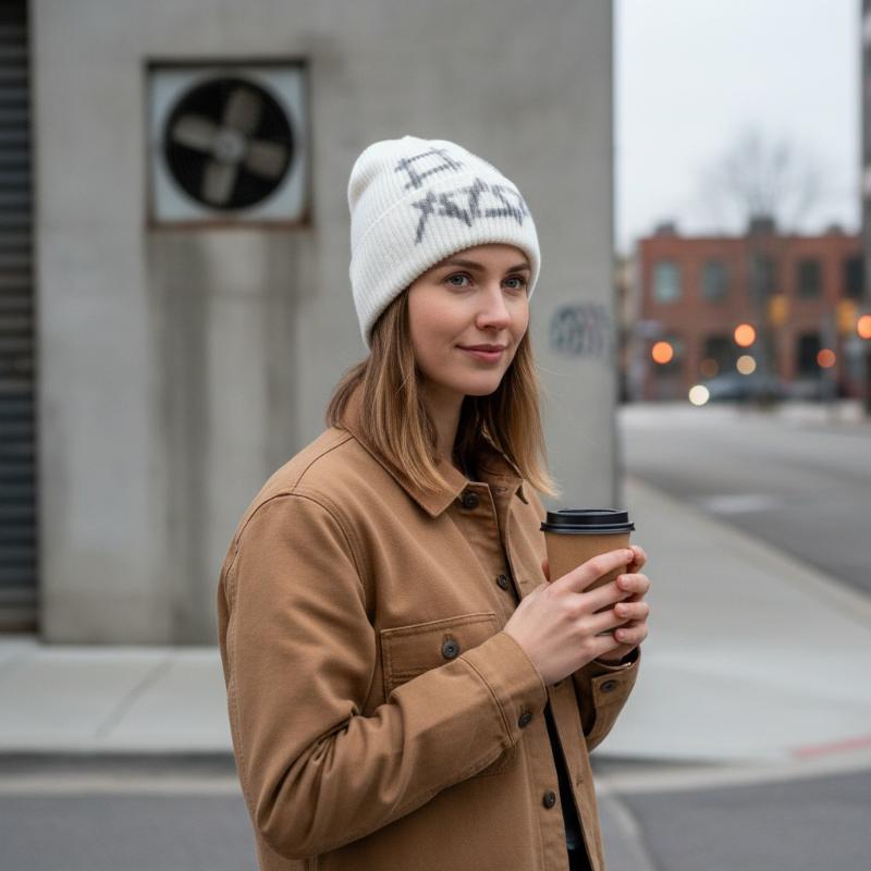 Funny Graffiti Jacquard Knit Beanie Unisex Graffiti Pattern Skull Cap Hip‑Hop Street Style Warm Winter Knitted Hat