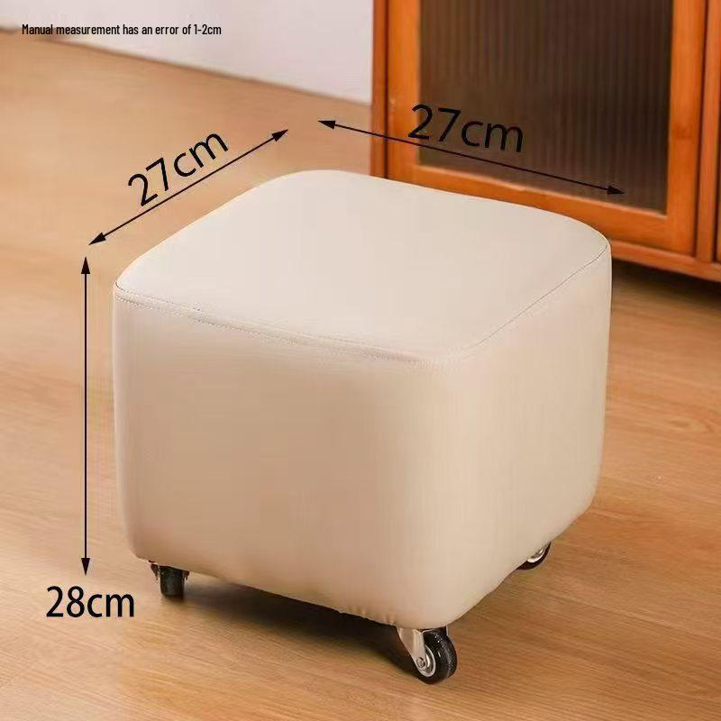 High-Leg Small Stool with Wheels - Versatile Chair for Living Room or Entryway