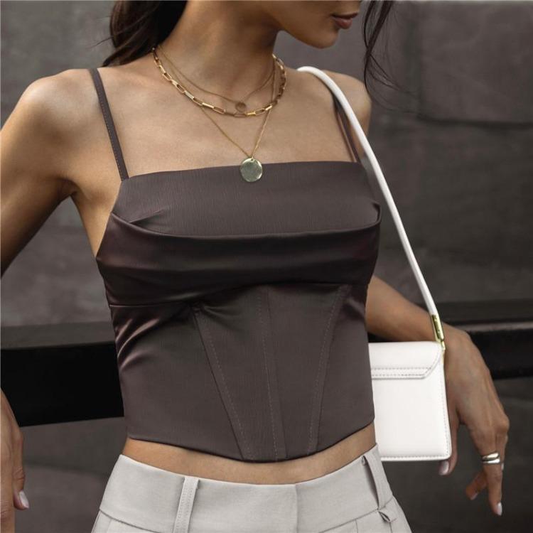 Women Elegant Lace Up Summer Sexy Backless Spaghetti Strap Bandage Party Top Crop Tops Streetwear