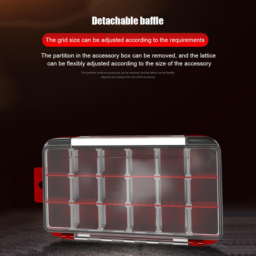 

Large Fishing Tackle Boxes Double Layer Bait Container Fishing Spoon Hooks Lures Bait Storage Box 18 Compartments Organizer Case красный