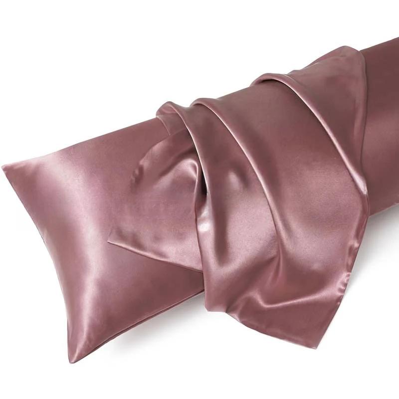 Solid Silk Pillowcases Decorative Luxury Cushion Cover Envelope Style Hair Skin Protect Standard Queen Size Pillow Case
