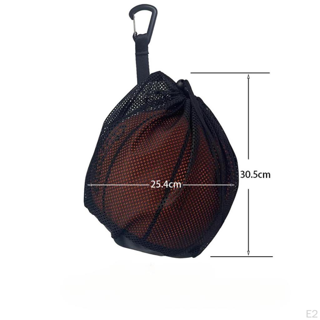 Single Ball Bag Mesh Carry with Zipper Pocket Portable Drawstring for