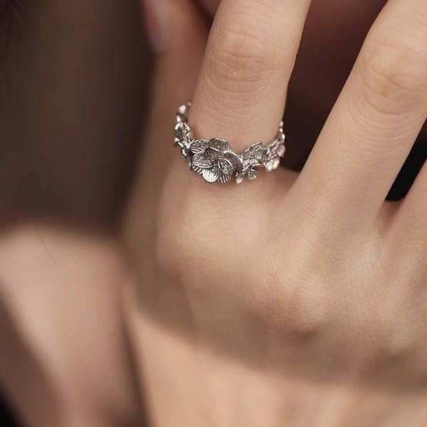 925 Silver Rose Flower Ring For Women Unique Ins Fashion Light Luxury Personalized Gift