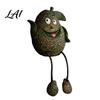 Desktop Fruit Decorations Resin Shelf Sitter Figurines with Flexible Dangling Legs Whimsical Hanging Edge Statues Cartoon Home Accents Cute