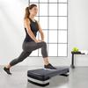 Aérobic Stepper - SPRINGOS - Réglable - 3 Niveaux De Hauteur - Antidérapant - Noir Graphite