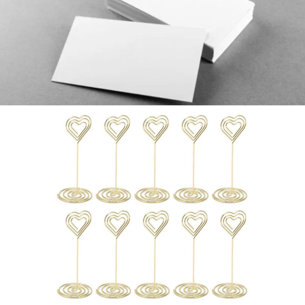 10Pcs Heart Shape Place Card Holder Gold /Rose Gold Name Card Holder Wedding Party