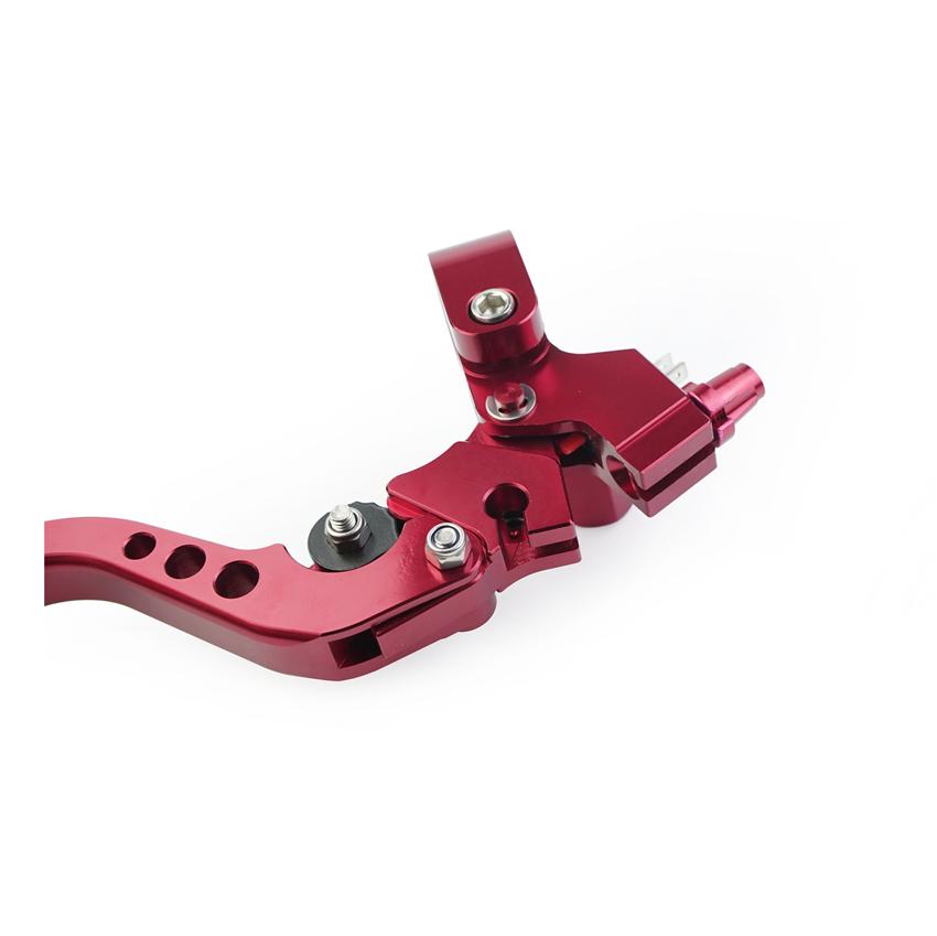22mm Kopplingshandtag Motorcykel Vänster Linje Kabelhandtag CNC Röd Svart Skoter för Peugeot Benelli Piaggio Aprilia NIU Kymco