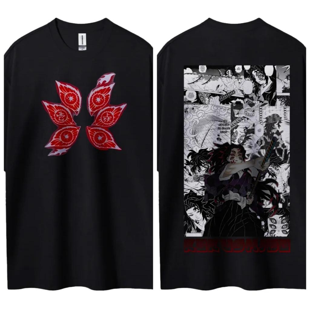 T-shirt Demon Slayer Homme Coton Pur Décontracté Col Rond Manches Courtes Vêtements Été Sport Décontracté Haut Manches Courtes