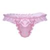 Mens Satin Underwear Sissy Bikini Briefs Thong Ruffle Lace Shiny Panties Underpants