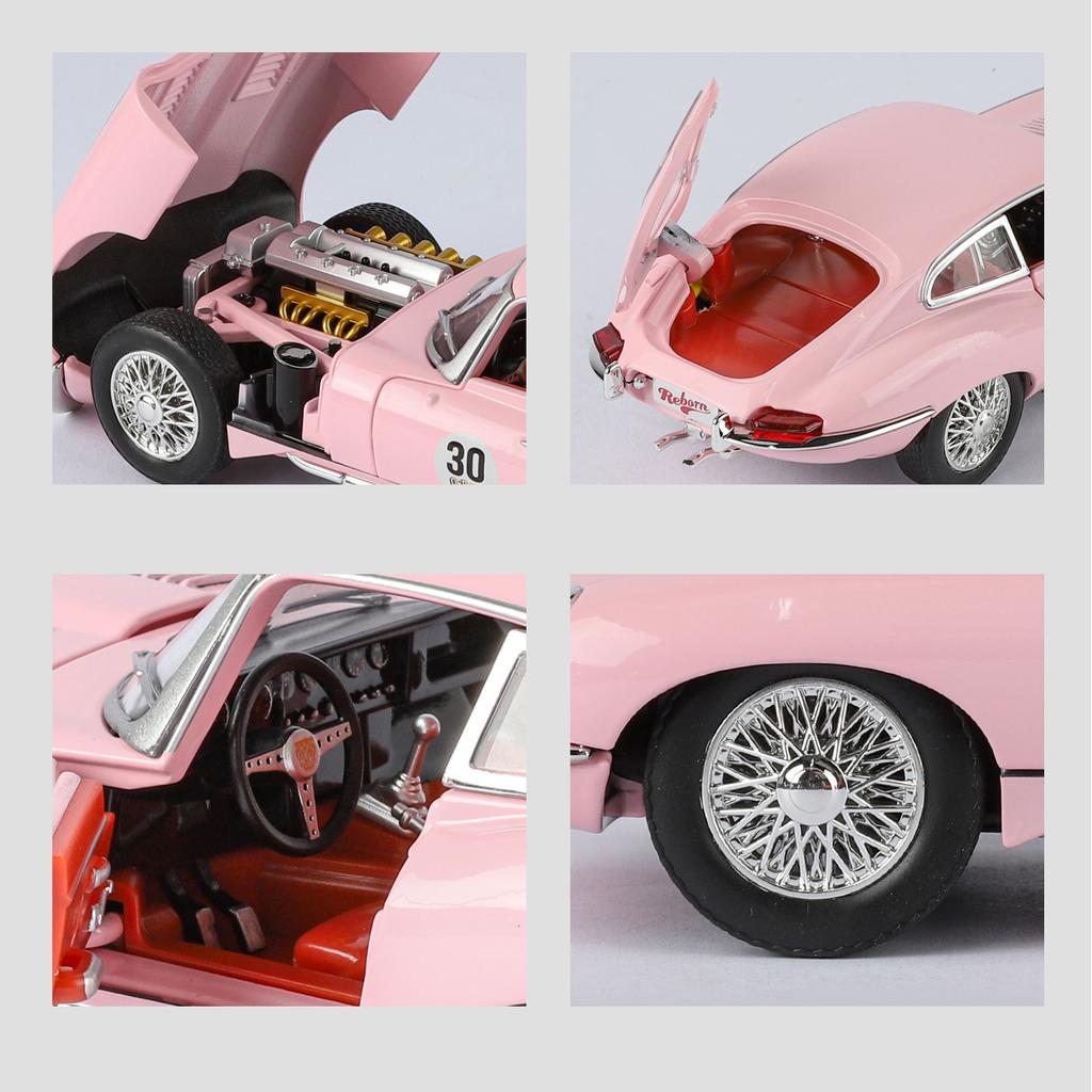 NEW 1/24 Jaguars E-Type Alloy Car Model Sound and Light Pull Back Children's Toy Collectibles Birthday Gift
