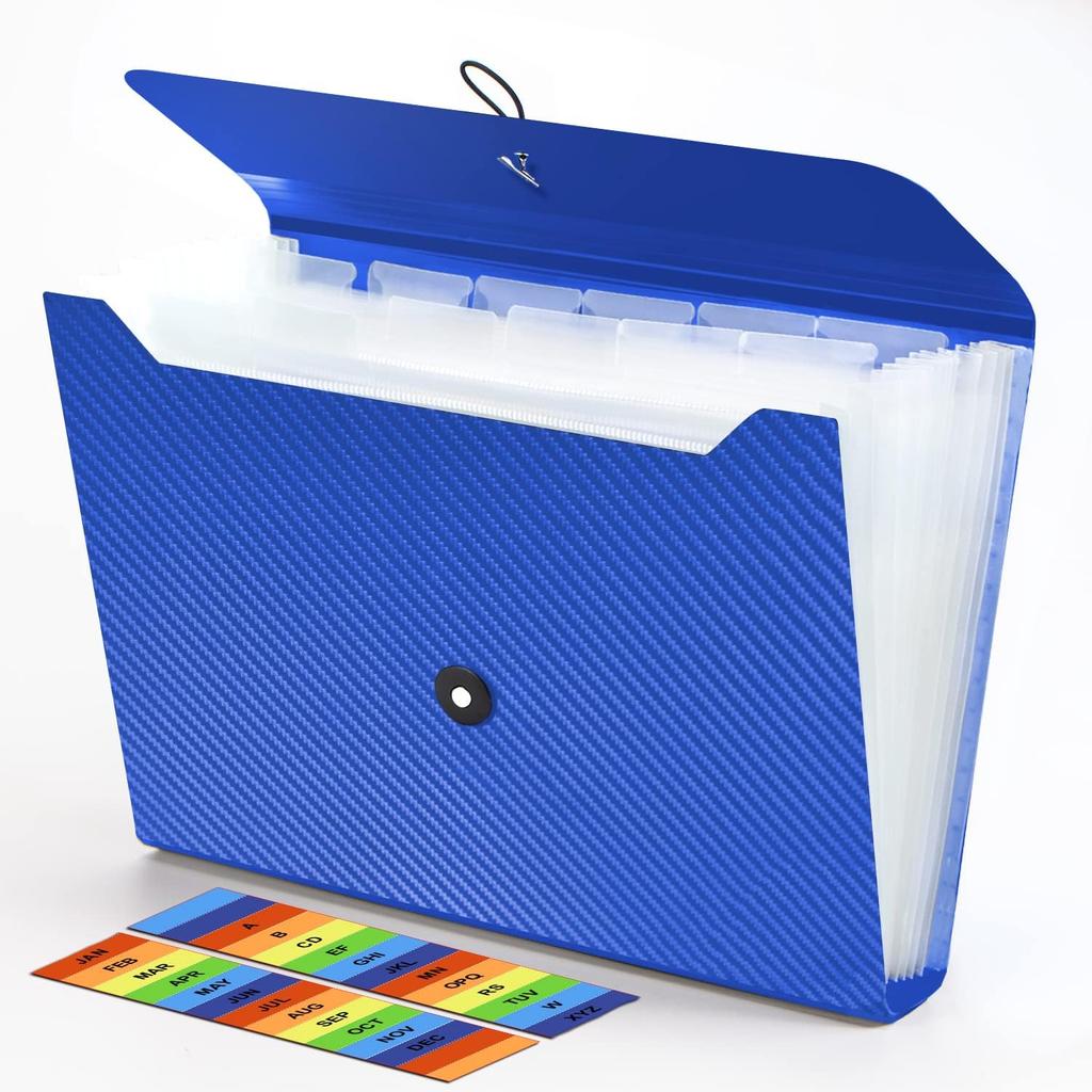Expanding File Folder, 13 Pockets Accordion File Holder Organizer, A4 Letter Size Paper Document Receipt Organizer Accordian Filing Folder for