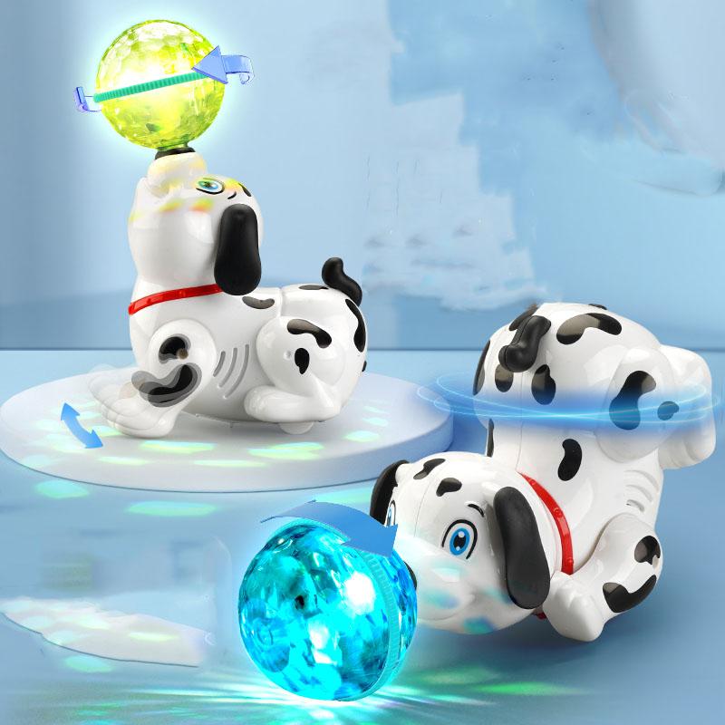 Kids Toys Top Ball Puppy Electric Toys Children's Universal Rotating Light Music Projection Dancing Children's Toys