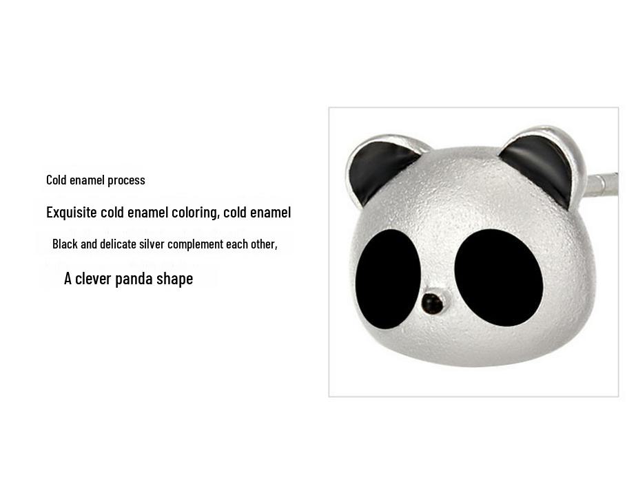 925 Sterling Silber Niedliche Panda Ohrringe - Schlicht, Vielseitig und Perfekt für Schülerinnen und Schüler